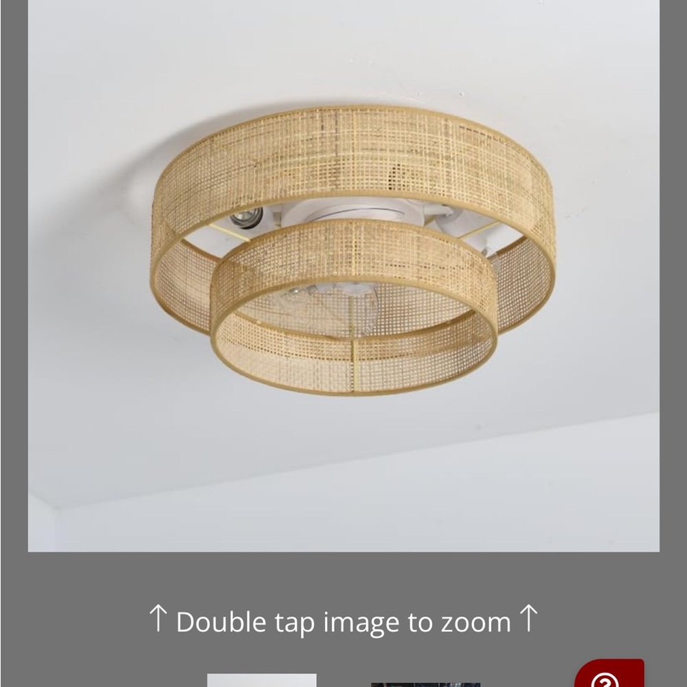 Elegant Tan Woven Ceiling Light Fixture